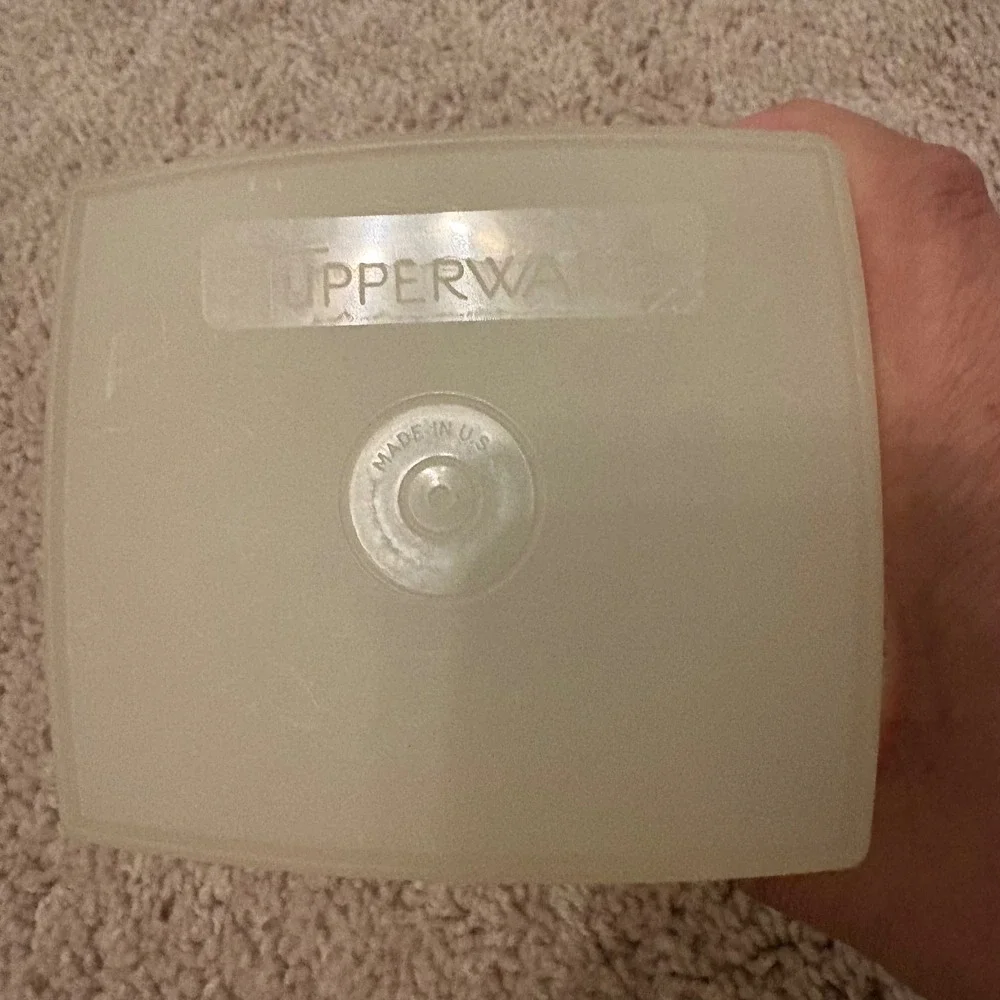 Vintage Tupperware‎ Rectangle Container Canister Pastel Blue Lid 6.5x 5x 4.5